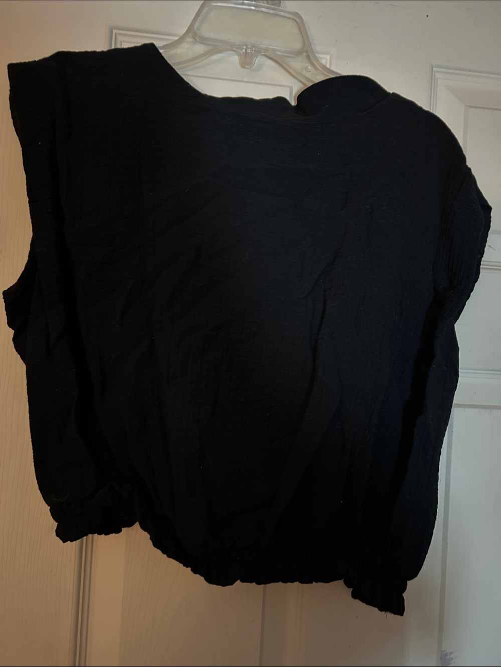 Black Women’s Sleeveless Elastic-Hem Top - Classic Everyday XXL